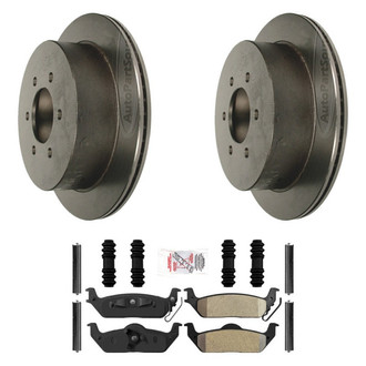 AmeriBRAKES® - AmeriPLATINUM™ Rear Brake Kit with Semi-Metallic Pads
