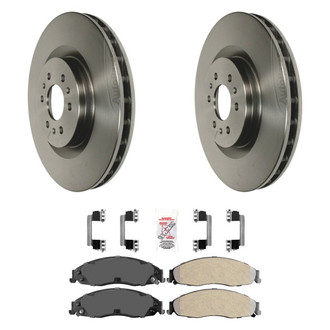 AmeriBRAKES® - AmeriPRO™ Plain Front Brake Kit with Semi-Metallic Pads