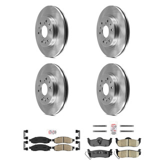 AmeriBRAKES® - AmeriPRO™ Plain Front and Rear Brake Kit with Ceramic Pads