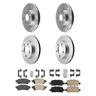 AmeriBRAKES® - AmeriPRO™ Plain Front and Rear Brake Kit with Ceramic Pads