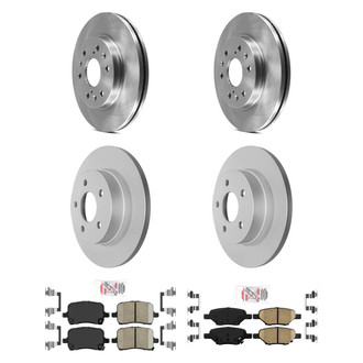 AmeriBRAKES® - AmeriPRO™ Plain Front and Rear Brake Kit with Ceramic Pads
