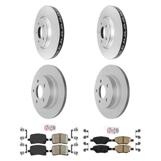 AmeriBRAKES® - AmeriPRO™ Plain Front and Rear Brake Kit with Ceramic Pads
