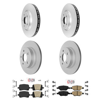AmeriBRAKES® - AmeriPRO™ Plain Front and Rear Brake Kit with Ceramic Pads