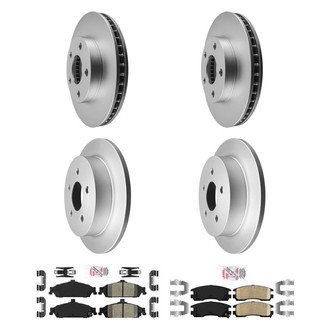 AmeriBRAKES® - AmeriPRO™ Plain Front and Rear Brake Kit with Ceramic Pads