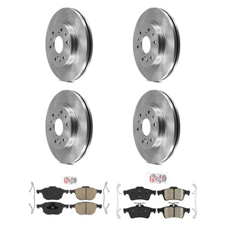 AmeriBRAKES® - AmeriPRO™ Plain Front and Rear Brake Kit with Ceramic Pads