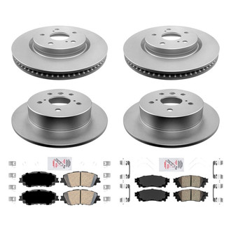 AmeriBRAKES® - AmeriPRO™ Plain Front and Rear Brake Kit with Ceramic Pads