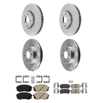 AmeriBRAKES® - AmeriPRO™ Plain Front and Rear Brake Kit with Ceramic Pads
