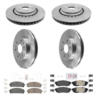 AmeriBRAKES® - AmeriPRO™ Plain Front and Rear Brake Kit with Ceramic Pads
