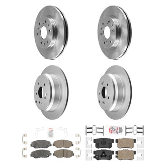 AmeriBRAKES® - AmeriPRO™ Plain Front and Rear Brake Kit with Ceramic Pads