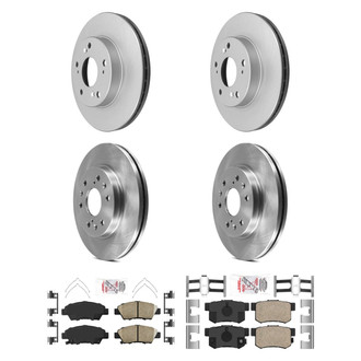 AmeriBRAKES® - AmeriPRO™ Plain Front and Rear Brake Kit with Ceramic Pads