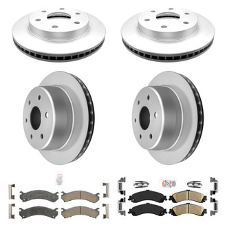AmeriBRAKES® - AmeriPRO™ Plain Front and Rear Brake Kit with Ceramic Pads