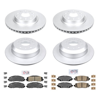 AmeriBRAKES® - AmeriPRO™ Plain Front and Rear Brake Kit with Ceramic Pads