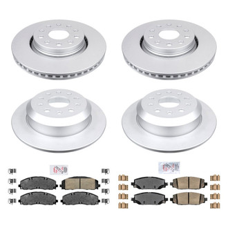 AmeriBRAKES® - AmeriPRO™ Plain Front and Rear Brake Kit with Ceramic Pads