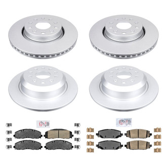 AmeriBRAKES® - AmeriPRO™ Plain Front and Rear Brake Kit with Ceramic Pads