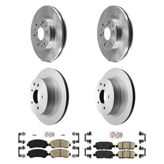 AmeriBRAKES® - AmeriPRO™ Plain Front and Rear Brake Kit with Ceramic Pads