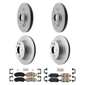 AmeriBRAKES® - AmeriPRO™ Plain Front and Rear Brake Kit with Ceramic Pads