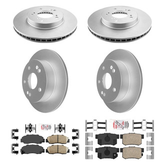 AmeriBRAKES® - AmeriPRO™ Plain Front and Rear Brake Kit with Ceramic Pads