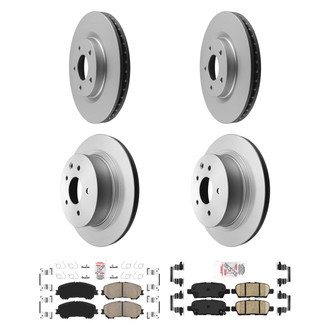 AmeriBRAKES® - AmeriPRO™ Plain Front and Rear Brake Kit with Ceramic Pads