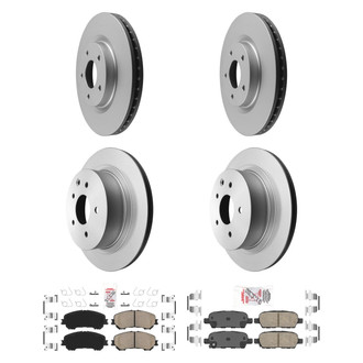 AmeriBRAKES® - AmeriPRO™ Plain Front and Rear Brake Kit with Ceramic Pads