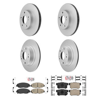 AmeriBRAKES® - AmeriPRO™ Plain Front and Rear Brake Kit with Ceramic Pads