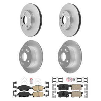 AmeriBRAKES® - AmeriPRO™ Plain Front and Rear Brake Kit with Ceramic Pads