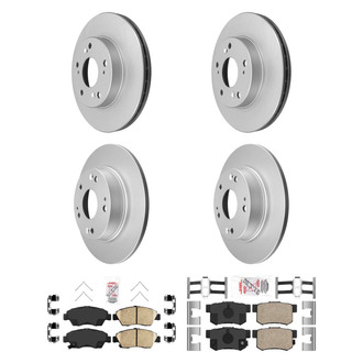 AmeriBRAKES® - AmeriPRO™ Plain Front and Rear Brake Kit with Ceramic Pads