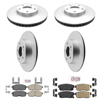 AmeriBRAKES® - AmeriPRO™ Plain Front and Rear Brake Kit with Ceramic Pads