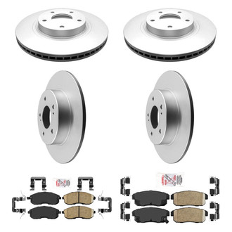 AmeriBRAKES® - AmeriPRO™ Plain Front and Rear Brake Kit with Ceramic Pads
