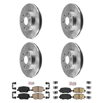 AmeriBRAKES® - AmeriPRO™ Plain Front and Rear Brake Kit with Ceramic Pads