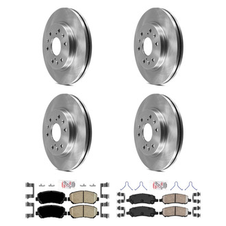 AmeriBRAKES® - AmeriPRO™ Plain Front and Rear Brake Kit with Ceramic Pads