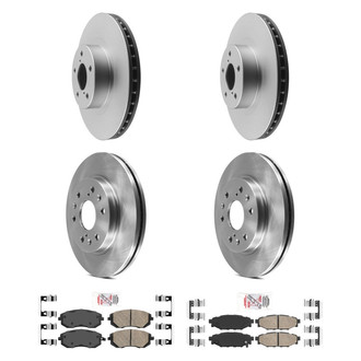 AmeriBRAKES® - AmeriPRO™ Plain Front and Rear Brake Kit with Ceramic Pads