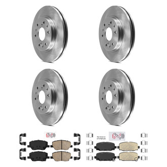 AmeriBRAKES® - AmeriPRO™ Plain Front and Rear Brake Kit with Ceramic Pads