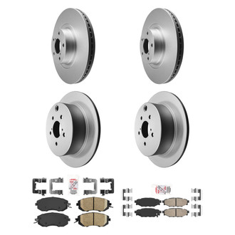AmeriBRAKES® - AmeriPRO™ Plain Front and Rear Brake Kit with Ceramic Pads