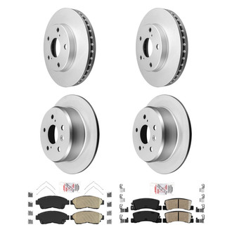 AmeriBRAKES® - AmeriPRO™ Plain Front and Rear Brake Kit with Ceramic Pads