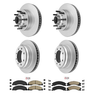 AmeriBRAKES® - AmeriPRO™ Plain Front and Rear Brake Kit with Ceramic Pads