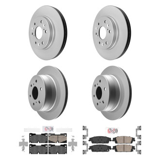 AmeriBRAKES® - AmeriPRO™ Plain Front and Rear Brake Kit with Ceramic Pads