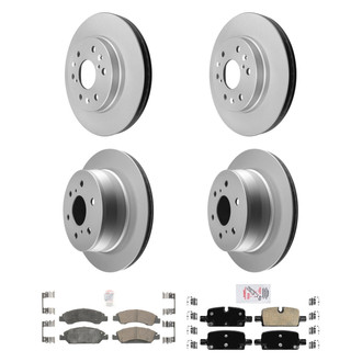 AmeriBRAKES® - AmeriPRO™ Plain Front and Rear Brake Kit with Ceramic Pads