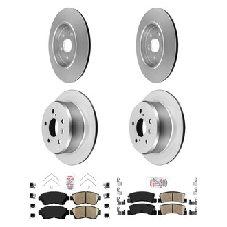 AmeriBRAKES® - AmeriPRO™ Plain Front and Rear Brake Kit with Ceramic Pads