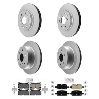 AmeriBRAKES® - AmeriPRO™ Plain Front and Rear Brake Kit with Ceramic Pads