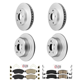 AmeriBRAKES® - AmeriPRO™ Plain Front and Rear Brake Kit with Ceramic Pads