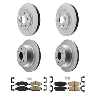 AmeriBRAKES® - AmeriPRO™ Plain Front and Rear Brake Kit with Ceramic Pads