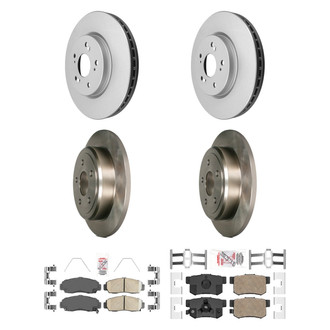 AmeriBRAKES® - AmeriPRO™ Plain Front and Rear Brake Kit with Ceramic Pads