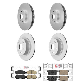 AmeriBRAKES® - AmeriPRO™ Plain Front and Rear Brake Kit with Ceramic Pads