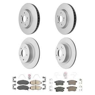 AmeriBRAKES® - AmeriPRO™ Plain Front and Rear Brake Kit with Ceramic Pads