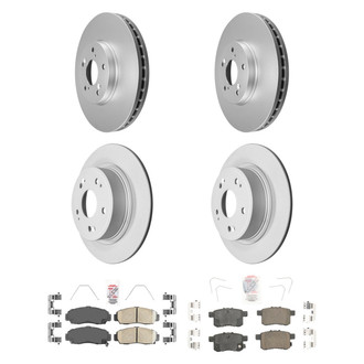 AmeriBRAKES® - AmeriPRO™ Plain Front and Rear Brake Kit with Ceramic Pads
