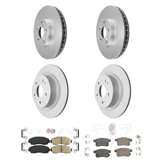 AmeriBRAKES® - AmeriPRO™ Plain Front and Rear Brake Kit with Ceramic Pads