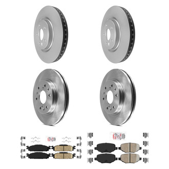 AmeriBRAKES® - AmeriPRO™ Plain Front and Rear Brake Kit with Ceramic Pads