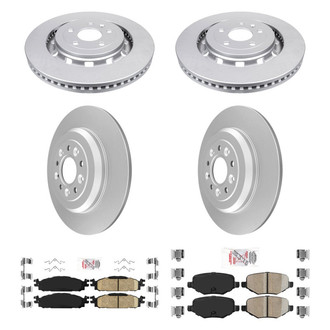 AmeriBRAKES® - AmeriPRO™ Plain Front and Rear Brake Kit with Ceramic Pads