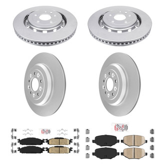 AmeriBRAKES® - AmeriPRO™ Plain Front and Rear Brake Kit with Ceramic Pads