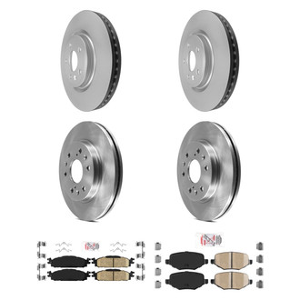 AmeriBRAKES® - AmeriPRO™ Plain Front and Rear Brake Kit with Ceramic Pads